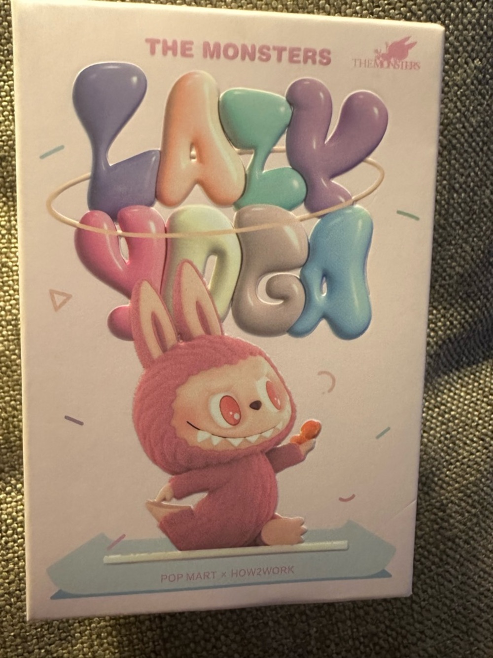 Pop Mart The Monsters Lazkydoga Pink Collectible FigureLabubu Lazy Yoga
